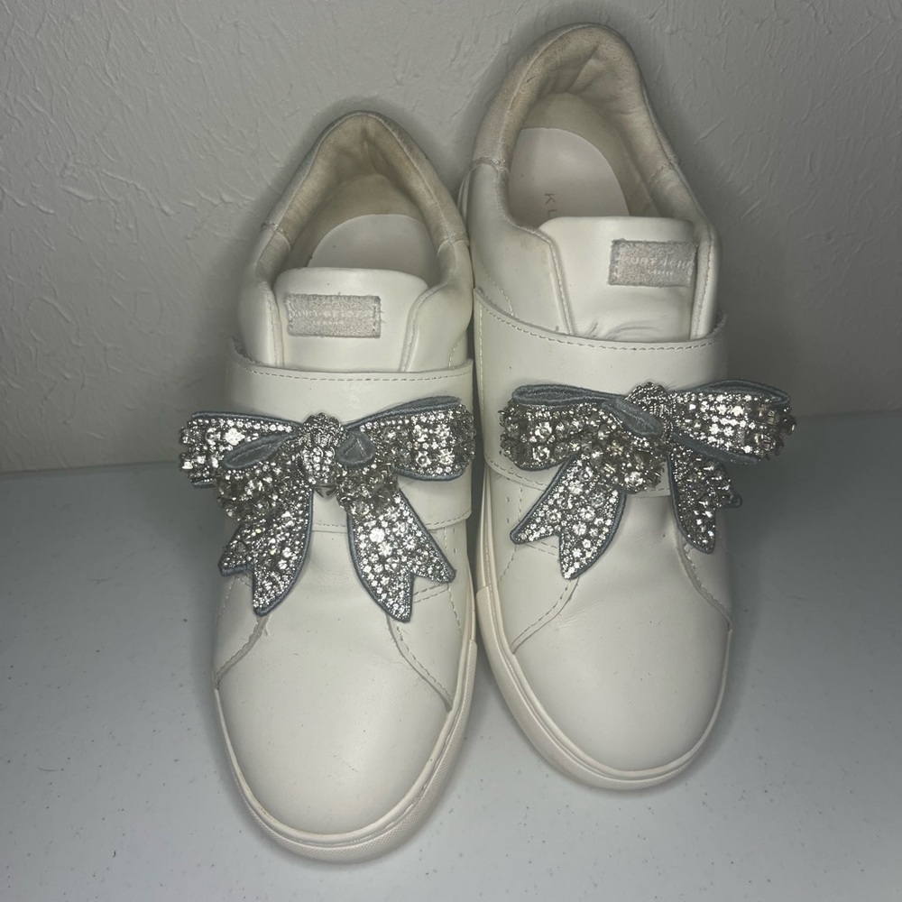 Kurt Geiger Cream Sneakers with Silver Accents